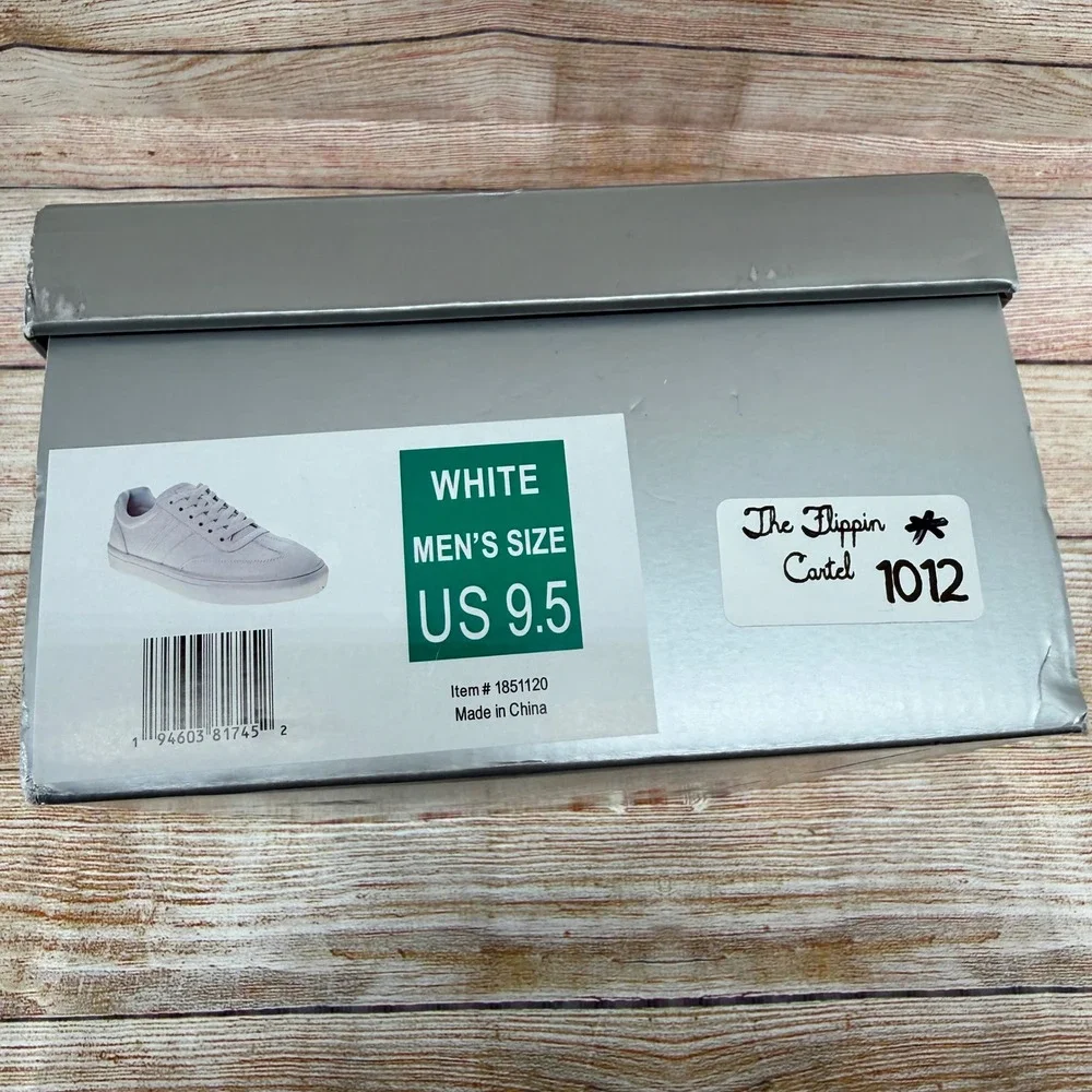 Perry Ellis Portfolio Mens White Low‎ Top Lace Up Sneakers 1851120 Size 9.5 NEW
